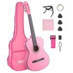 Klasikinė medinė gitara pradedantiesiems 960 mm (Rožinė)