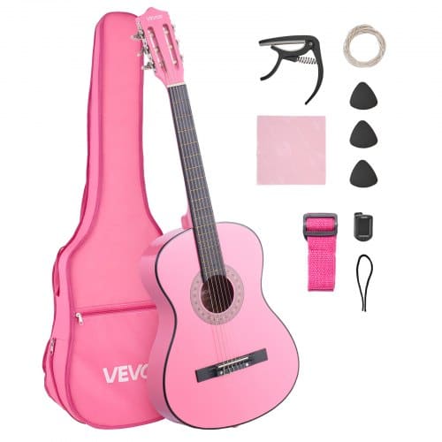 de2FJBGDJT38INCHHTR39001V02Fgoods_img-v22Fclassical-guitar-m100-1.2.jpg Klasikinė medinė gitara pradedantiesiems 960 mm (Rožinė) - Image 1