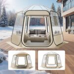 Skaidrus pop-up burbulinis palapinės kupolas 305 x 275 x 220 cm (skirtas 4–8 asmenims)