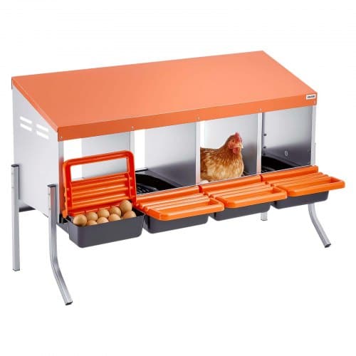 de2FJSCDXJS4GJ26YRAG9001V02Fgoods_img-v12Fchicken-nest-box-m100-1.2.jpg Vištų lizdas su 4 skyriais cinkuoto plieno kiaušinių dėjimo dėžė 106 x 52,5 x 67,5 cm 4 skyriai - Image 1