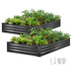Pakeltos sodo lysvės 2 vnt. 240 x 120 cm, cinkuoto metalo daržas daržovėms ir gėlėms sode bei kieme
