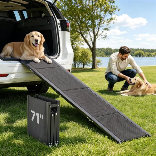 de2FJSHWZDSCWAQP9LQ8P001V02Fgoods_img-v22Fdog-ramp-for-car-m100-1.2.jpg Sulankstoma Šunų Rampa Automobiliui 180 x 43,2 cm - Image 1