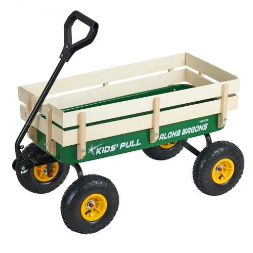 de2FJSMZKETTLC33SGVCQ001V02Fgoods_img-v22Fkids-wagon-m100-1.2.jpg Vaikiškas vežimėlis-ragatkę su medinėmis panelėmis ir ratukais (žalias) iki 150 kg - Image 1