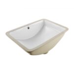 Įmontuojamas vonios kambario praustuvas 530 x 375 mm – baltas keraminis stačiakampis baseinas