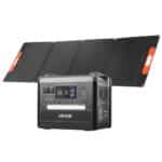 Nešiojama saulės jėgainė 2400 W, 2160 Wh akumuliatorius su 200 W saulės paneliu, LiFePO4