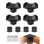 Pergolės kampinių jungčių rinkinys,  (92x92 mm) vidinis dydis, 4 vnt., 3 krypčių kampinės jungtys