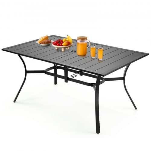 de2FLTCZKS1TYFGHLP7BO001V02Fgoods_img-v22Fdining-table-m100-1.2.jpg Lauko valgomasis stalas 1500 x 960 x 725 mm (stačiakampis metalinis, su anga skėčiui) - Image 1