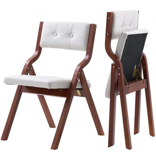 de2FMZHZZZDYXDFBCJUT7001V02Fgoods_img-v22Fwood-folding-chairs-m100-1.2.jpg Sulankstomos kėdės komplektas, baltos medinės kėdės su minkšta sėdyne, 2 vnt. 57,5 x 48 x 80 cm - Image 1