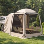Smėlio spalvos nešiojama apsauginė palapinė-pavėsinė (SUV / Tailgate pop-up) 182,5 x 182,5 x 220 cm (6 x 6 pėdos)