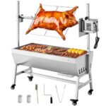 Anglinis grilis su elektriniu iešmu ir dangčiu, 60 kg, 38W galia