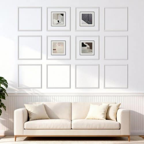 de2FQMSTJBYX20202NILF001V02Fgoods_img-v22Fwall-molding-m100-1.2.jpg Sienų apdailos juostelių rinkinys 12 vnt. 51 x 51 cm polistirolo interjero dekorui - Image 1