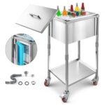 Mobilus ledo konteineris / šaldymo vežimėlis 31 l (32,8 QT) su ratukais ir apatine lentyna