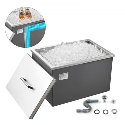 de2FQRSCBC201BXGIKX41002V02Fgoods_img-v32Fice-chest-m100-1.2.jpg Įmontuojamas ledo konteineris / šaldymo dėžė 30 l (508 x 355 x 306 mm) iš nerūdijančio plieno lauko virtuvei ir barui - Image 1
