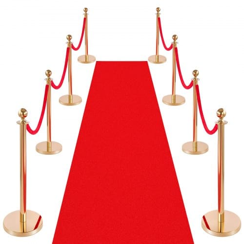 de2FQTGLZDSDJSHRD6JNU001V02Fgoods_img-v22Fcrowd-control-stanchion-m100-1.2.jpg Atitvėrimo stulpeliai 8 vnt., raudoni aksominiai lynai ir kilimas renginiams bei parodoms - Image 1