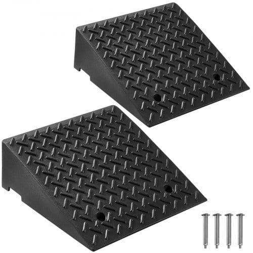 de2FSJDLYPD20207V3IGL001V02Fgoods_img-v22Fcurb-ramp-m100-1.2.jpg Tvirtas guminis nuvažiavimo rampų komplektas 2 vnt. su 3.175 tonų keliamąja galia ir 17.8 cm pakilimo aukščiu - Image 1