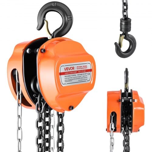 de2FSJSLHL1T20FT5KGC0001V02Fgoods_img-v32Fmanual-chain-hoist-m100-1.2.jpg 1 tono rankinė grandininė kėlimo gervė 150 x 130 x 155 mm su 6 m ilgio G80 cinkuota grandine ir dviguba stabdžių sistema - Image 1