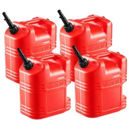 Nešiojami degalų bakai 19 l (5 gal) su piltuvu ir aiškia skale 4 vnt., raudoni