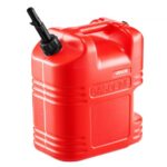 Nešiojamas degalų bakas 19 l (5 gal) su piltuvu ir aiškia skale, raudonas