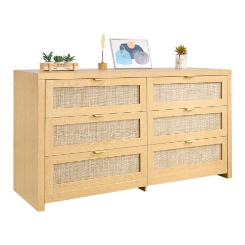 de2FSLJYXTBCTJLLHTKHL001V02Fgoods_img-v32Fdrawer-dresser-m100-1.2.jpg 6 stalčių komoda ratanas miegamajam 144,5 x 45 x 79,5 cm natūralaus medžio spalvos - Image 1