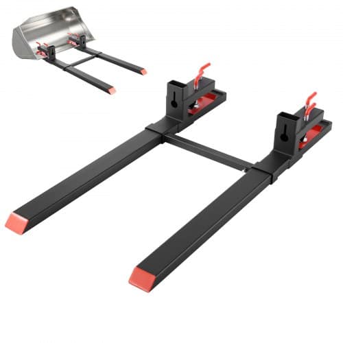 de2FTPHCKDJK60INXOZ1G001V02Fgoods_img-v22Fpallet-forks-m100-1.2.jpg Užspaudžiamos padėklų šakės traktorėliui, 1814 kg (4000 lbs) keliamoji galia, 149 cm bendras ilgis - Image 1