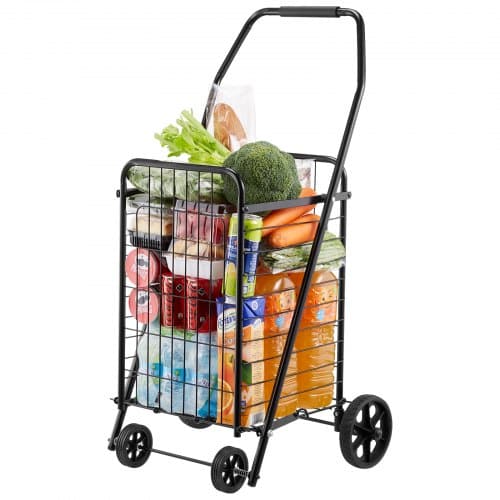de2FXYC2ZDSTCSJS7HKN9001V02Fgoods_img-v22Fgrocery-shopping-cart-m100-1.2.jpg Sulankstomas Pirkinių Vežimėlis 48 x 41 x 85,7 cm su Sukiojamais Ratukais 40,8 kg - Image 1