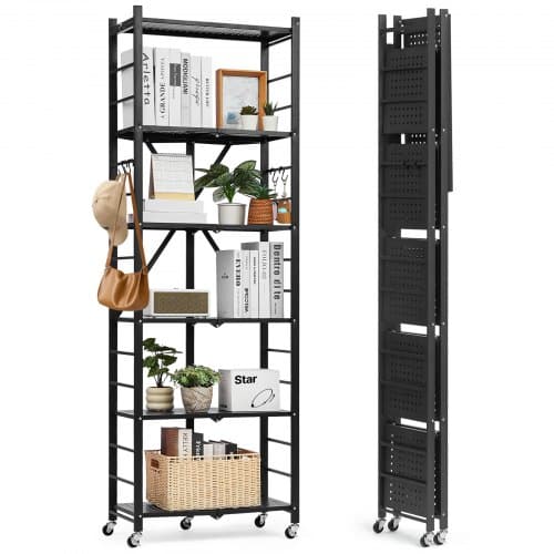 de2FYDKZDHJHS6C16QFT1001V02Fgoods_img-v22Ffolding-shelf-m100-1.2.jpg 6 pakopų sulankstoma metalinė lentyna su ratukais (30 x 61 x 183 cm) - Image 1
