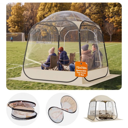 de2FYDZ7272INCH0629CU001V02Fgoods_img-v42Fbubble-tent-m100-1.2.jpg Skaidrus pop-up sportinis palapinės kupolas 183 x 183 x 195 cm (skirtas 2–4 asmenims) - Image 1