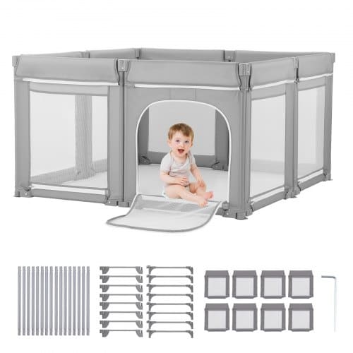 de2FYYEWSHLBYYEWTK36R001V02Fgoods_img-v32Fbaby-playpen-m100-1.2.jpg Didelis vaiko maniežas 2000 x 1780 mm, sulankstomas apsauginis aktyvumo centras su užtraukiamomis durimis, tinka namams ir laukui - Image 1