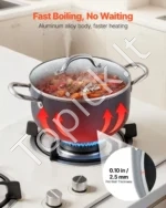 Aliumininis puodas 5,7 l su keramine danga ir stikliniu dangčiu - Image 3