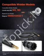 Aliuminio MIG suvirinimo degiklis (spool gun) 130A, 3 m laidas, su priedais - Image 2