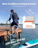 Atlenkiamos aliuminio prieplaukos kopėčios 4 pakopų, su virvės pakėlimo sistema - Image 2