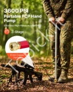 Aukšto slėgio rankinė PCP pompa 3 pakopų, iki 250 bar (3600 PSI) - Image 2