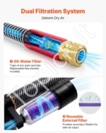 Aukšto slėgio rankinė PCP pompa 310 bar su filtru ir manometru - Image 4