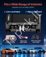 Automobilinis žemų dažnių garsiakalbis 1200 W RMS su stiprintuvu ir laidų rinkiniu - Image 6