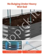 Cinkuoto plieno pakelta sodo lova 1800 x 900 x 300 mm su laistymo sistema ir apsauginiu tinkleliu, tamsiai pilka - Image 5