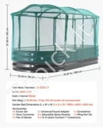 Cinkuoto plieno pakelta sodo lova 1800 x 900 x 300 mm su laistymo sistema ir apsauginiu tinkleliu, tamsiai pilka - Image 7