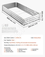 Cinkuotos pakeltos lysvės 180 x 90 x 30 cm, 2 vnt. daržovėms ir gėlėms - Image 7