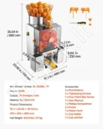 Citrusinių vaisių sulčiaspaudė su krepšeliu ir čiaupu 120 W, 20 vnt./min., skaitmeniniu skaitikliu ir apsaugos jutikliais - Image 7
