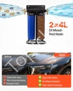 Dejonizuoto vandens sistema su stoviu, apėjimo vožtuvu ir TDS matuokliu, 2 x 4 L - Image 3