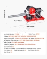 Diskinio pjūklo ašmenų galąstuvas 370W, 80–700 mm, su 6 centravimo adapteriais - Image 7