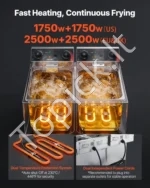 Dviguba komercinė elektrinė gruzdintuvė 14 l, 5000W,įranga restoranams - Image 4