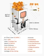 Elektrinė citrusinių vaisių sulčiaspaudė 120 W, 20 vnt./min. kavinėms ir restoranams - Image 7