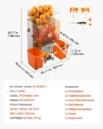 Elektrinė citrusinių vaisių sulčiaspaudė su krepšeliu 120 W, 20 vnt./min. kavinėms ir restoranams - Image 7