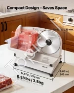 Elektrinė maisto pjaustyklė 200 W su 2 nerūdijančio plieno peiliais (190 mm) - Image 7