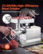 Elektrinė mėsmalė 1100 W, 9,5 kg/min galingumo komercinė mėsmalė - Image 2