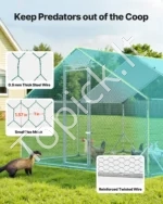 Erdvus metalinis vištų voljeras/narvas 3 x 3 x 2 m su stogu - Image 4
