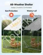 Erdvus metalinis vištų voljeras/narvas 3 x 3 x 2 m su stogu - Image 5