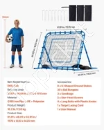 Futbolo kamuolio atšokimo tinklas 147 x 117 cm - Image 7