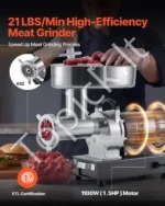 Galinga elektrinė mėsmalė 1100 W, 9,5 kg/min su priedų dėžute - Image 2