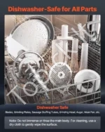 Galinga elektrinė mėsmalė 1100 W, 9,5 kg/min su priedų dėžute - Image 4